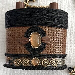 Mini Brown and Black Chain Strap Bag